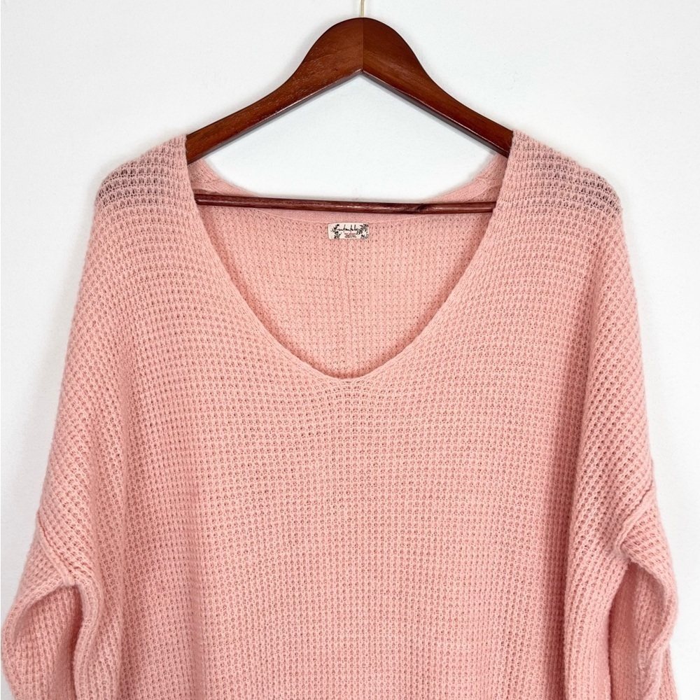 Free People Intimately Free C.O.M.F.Y.
Waffle Knit V-Neck Oversized Sweater - Picture 5 of 14